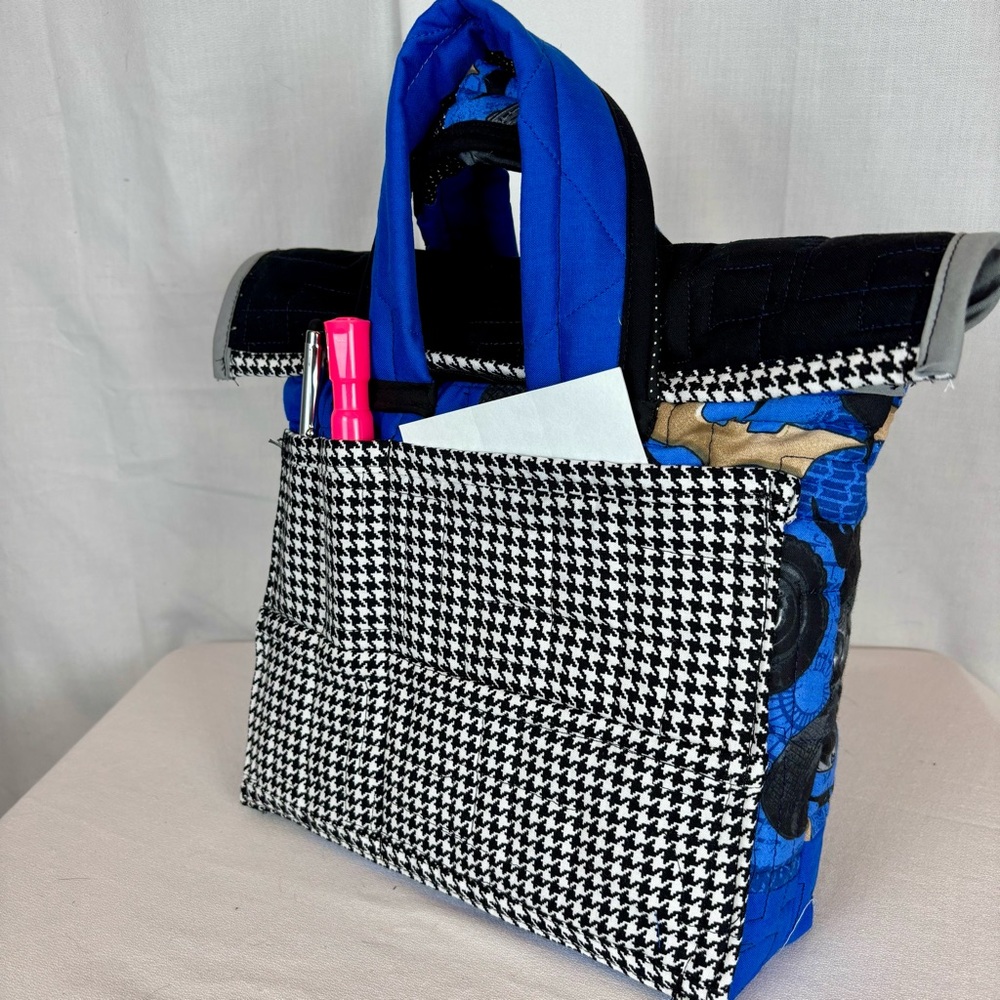 Handmade‎ Upcycled Quilt Bible Tote Bag | Batman Carryall with Pocket